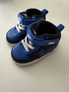 Nike Kids Royal Blue and Black High-Top Sneakers